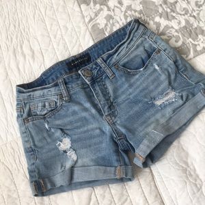 Aeropostale Lo-rise Distressed Cuffed Denim Shorts
